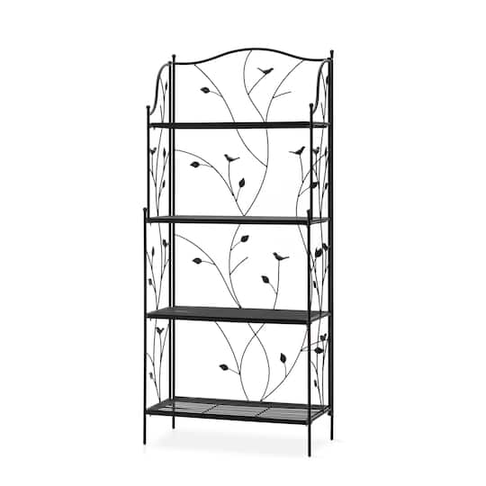 Glitzhome&#xAE; 4ft. Metal 4-Tiered Rectangular Shelf Stand